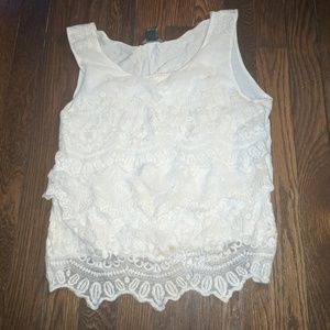 White Lacey tank top
